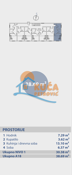 Dvosoban stan, 38.69 m2, Brzeće, Brzeće ID: p-015020 4