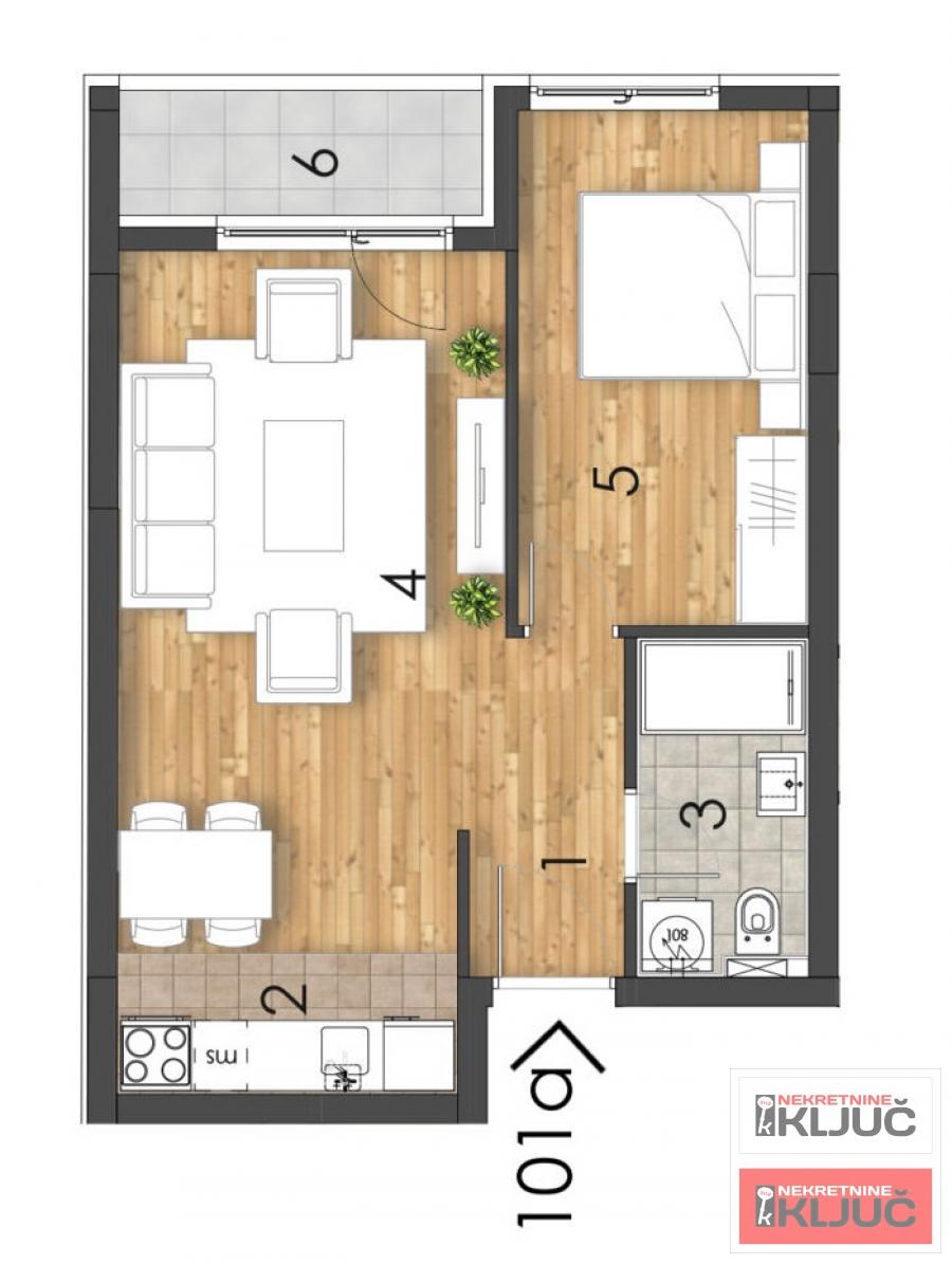 TELEP, 43m2, Dvosoban sa pdv 1