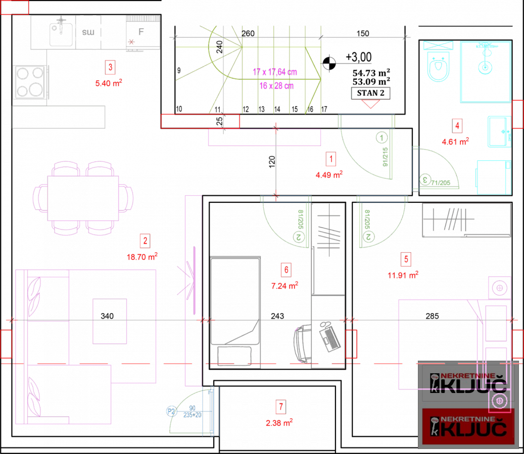 ADICE, 53m2, Dvoiposoban sa pdv 1