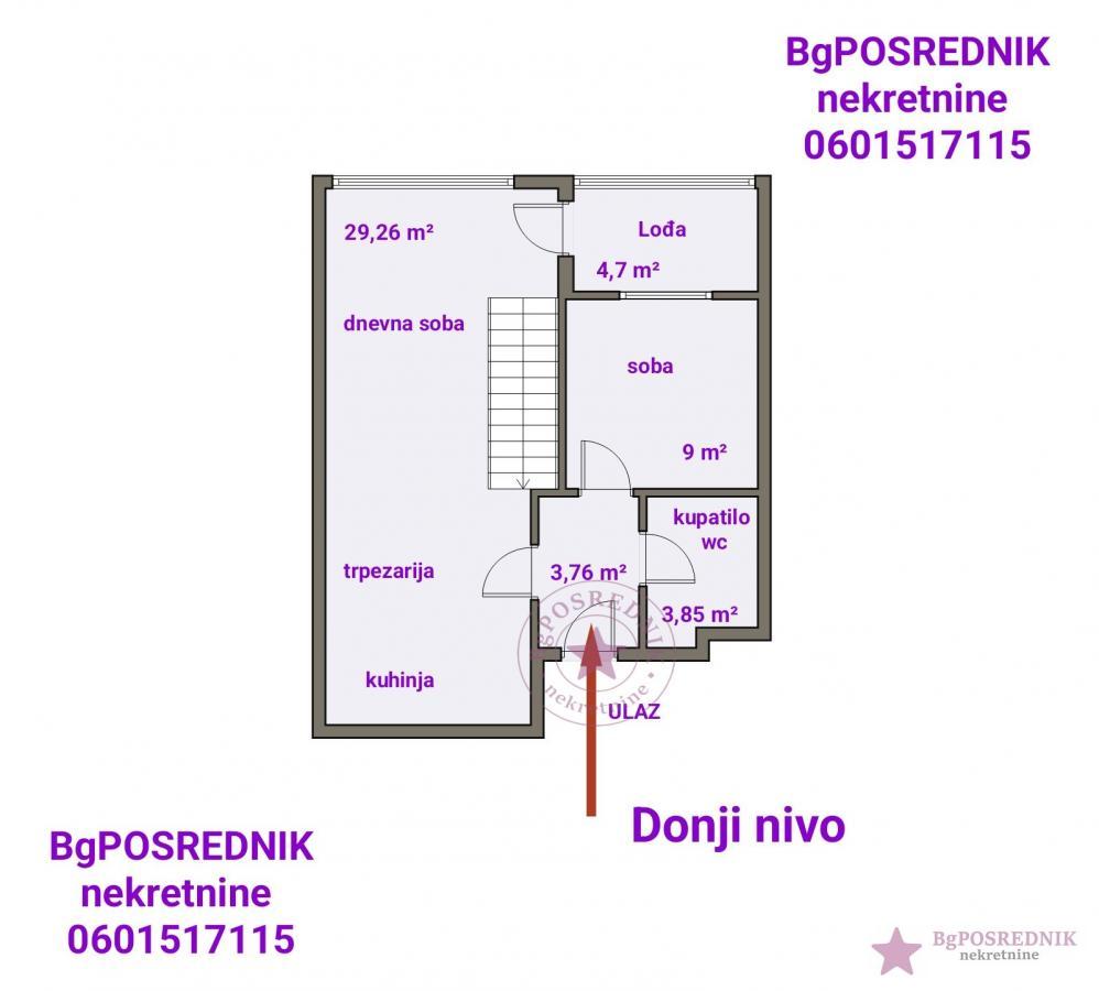 Zvezdara, Vojvode Vlahovića, zgrada Direkcije  84m2-Lođa 2