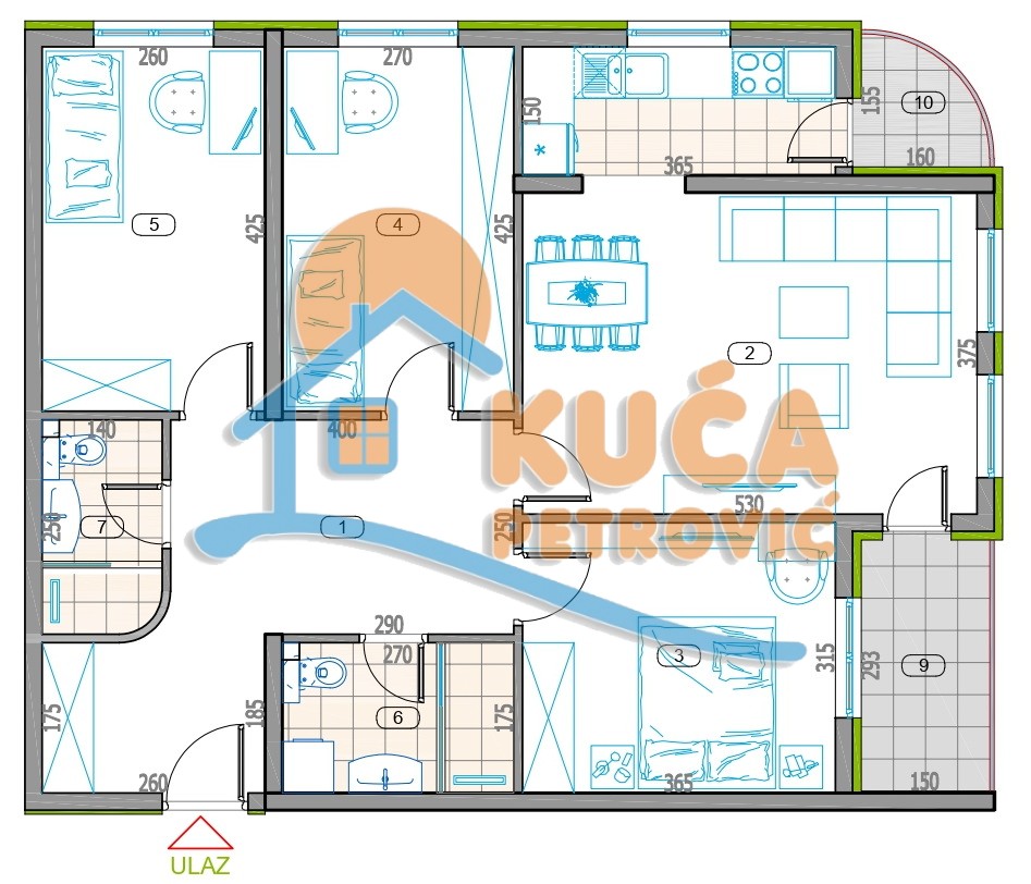 četvorosoban stan, 85.92 m2, Jagodin Mala, 2. proleterske brigade ID: p-014781 2