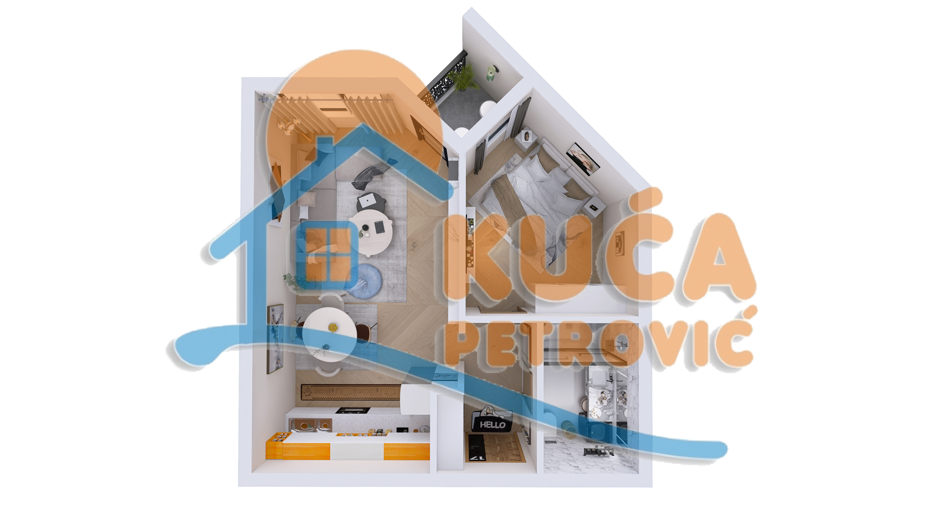 Dvosoban stan, 44.53 m2, Jagodin Mala, 2. proleterske brigade ID: p-014828 10