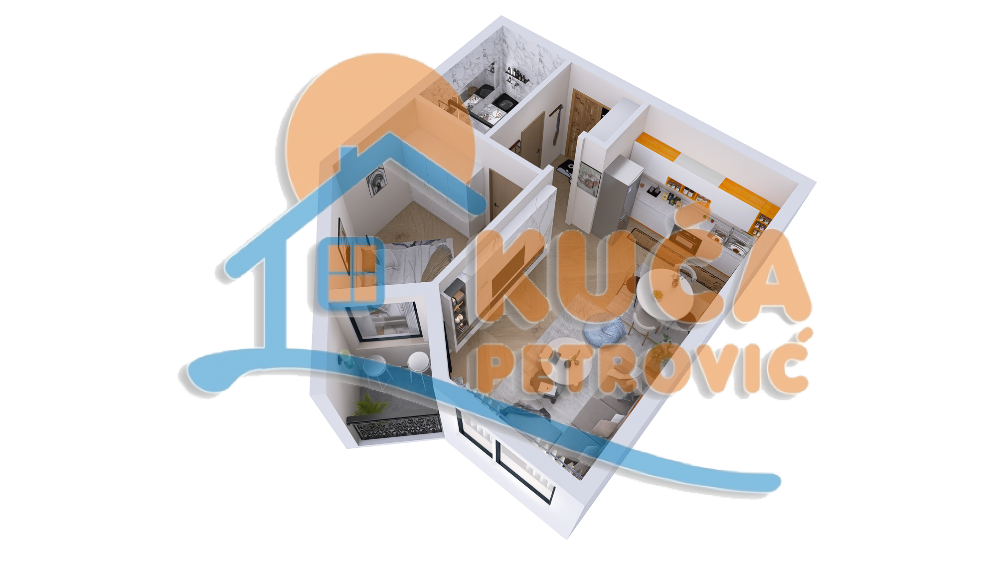 Dvosoban stan, 44.53 m2, Jagodin Mala, 2. proleterske brigade ID: p-014828 11