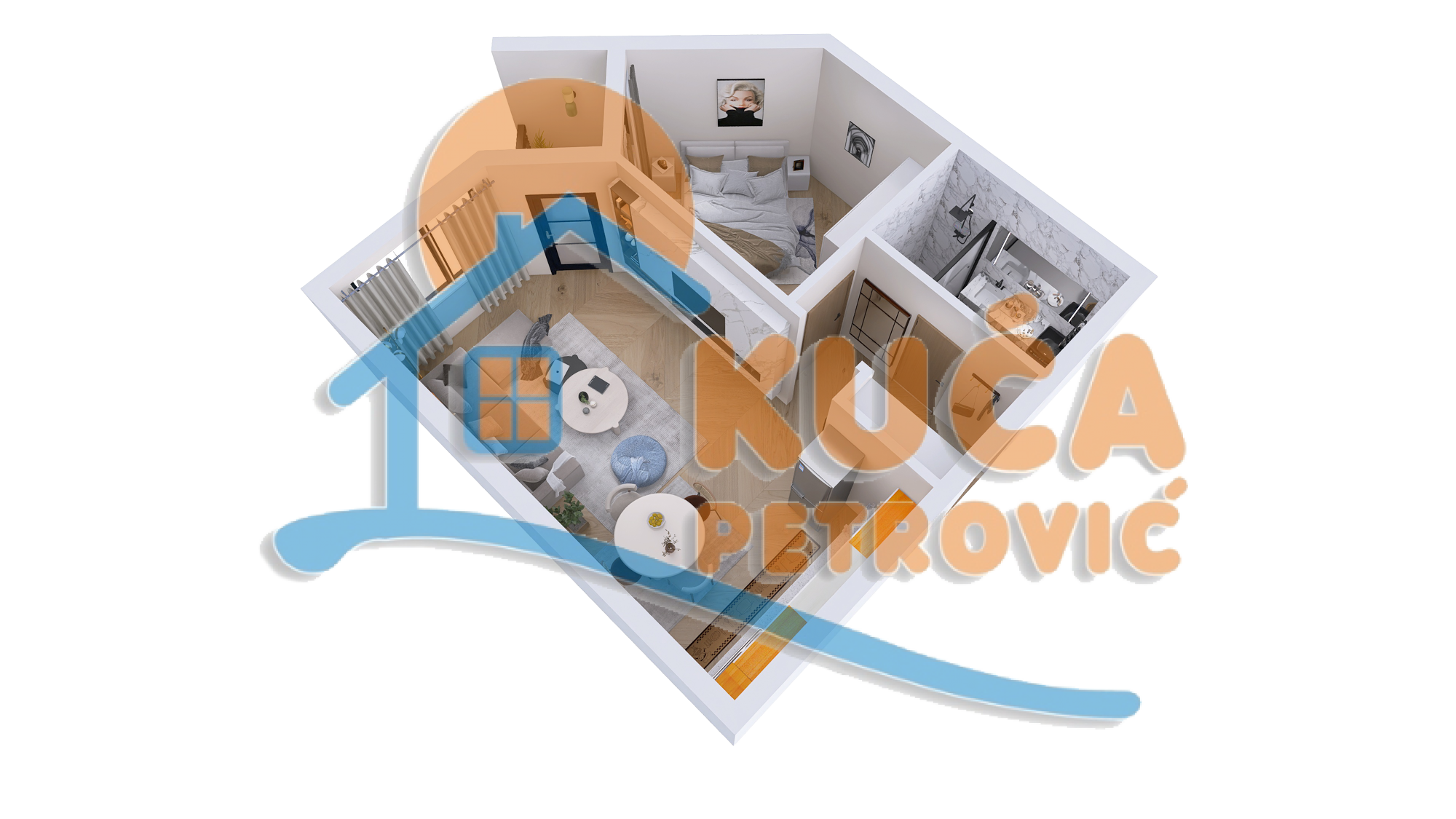 Dvosoban stan, 44.53 m2, Jagodin Mala, 2. proleterske brigade ID: p-014828 12