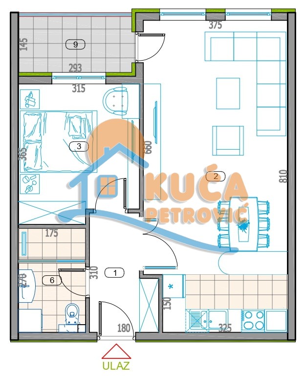 Dvosoban stan, 52.67 m2, Jagodin Mala, 2. proleterske brigade ID: p-014779 2