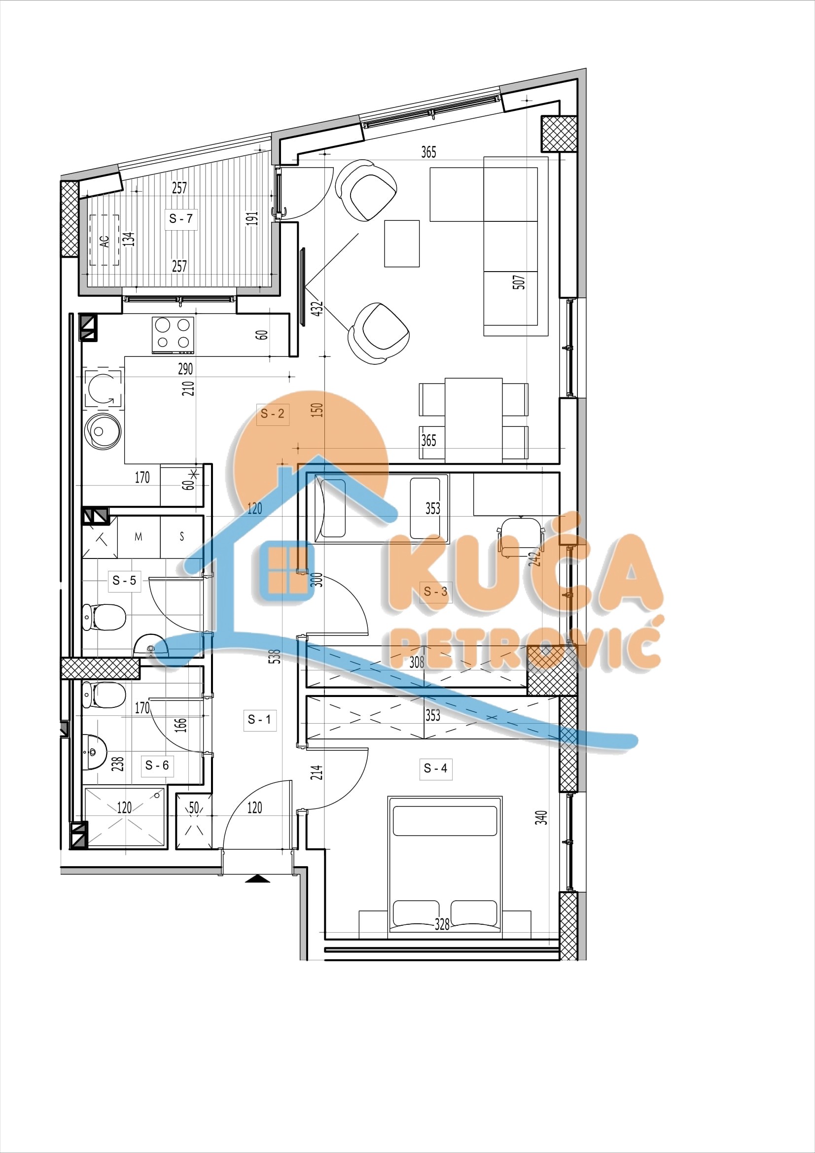 Dvosoban stan, 64.59 m2, Centar, Rajićeva ID: p-015012 2