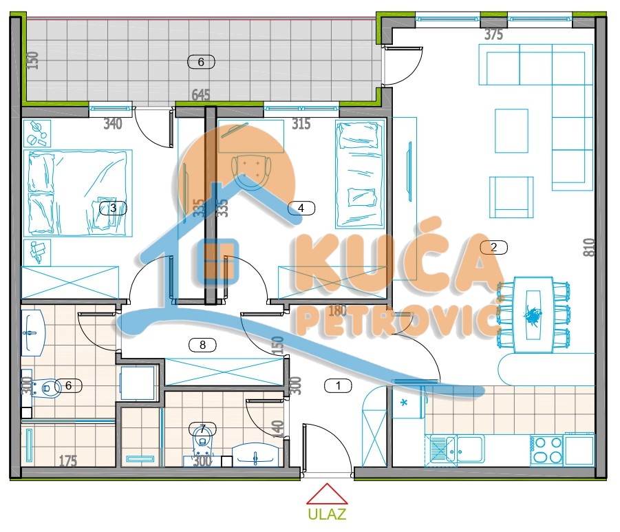 Trosoban stan, 78.47 m2, Jagodin Mala, 2. proleterske brigade ID: p-014782 2