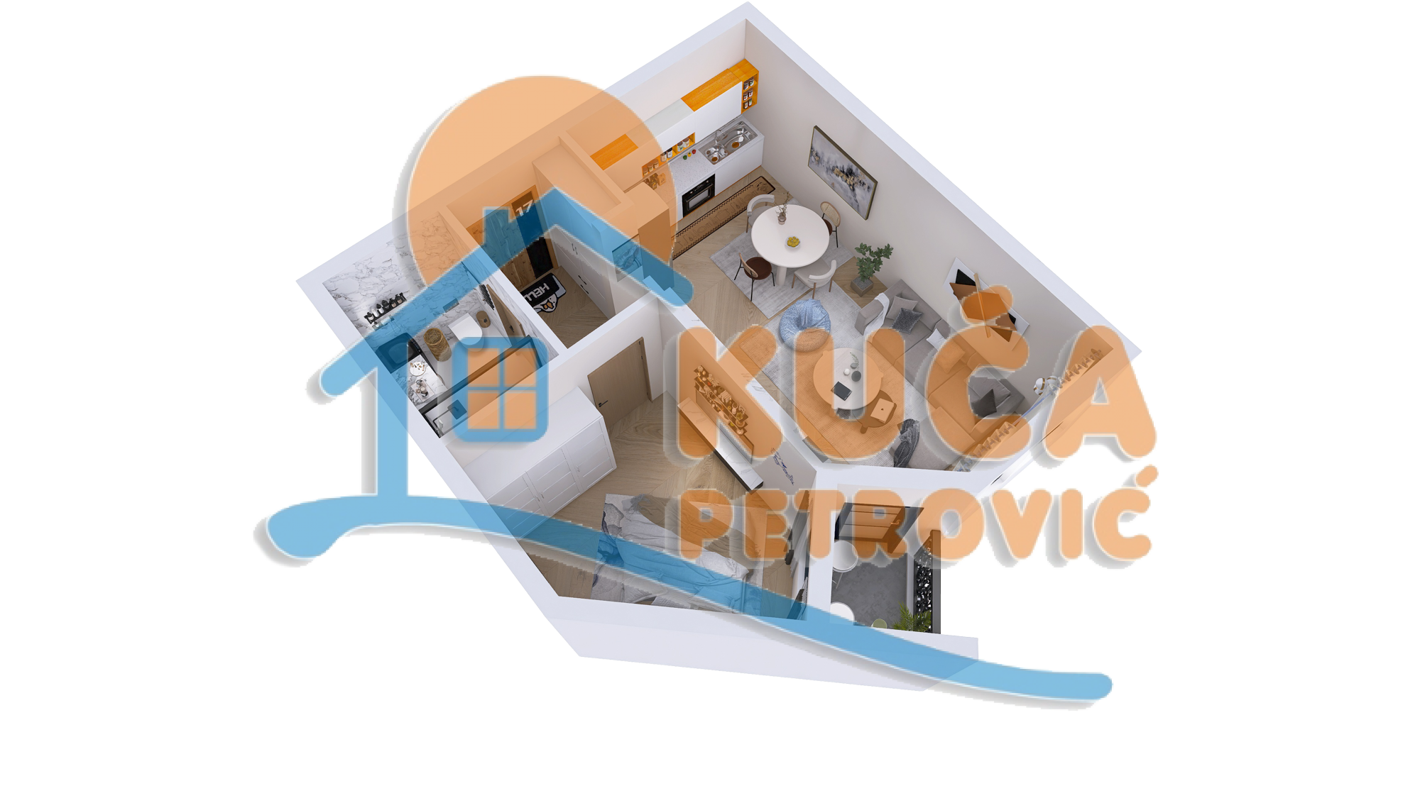 Dvosoban stan, 44.53 m2, Jagodin Mala, 2. proleterske brigade ID: p-014792 2