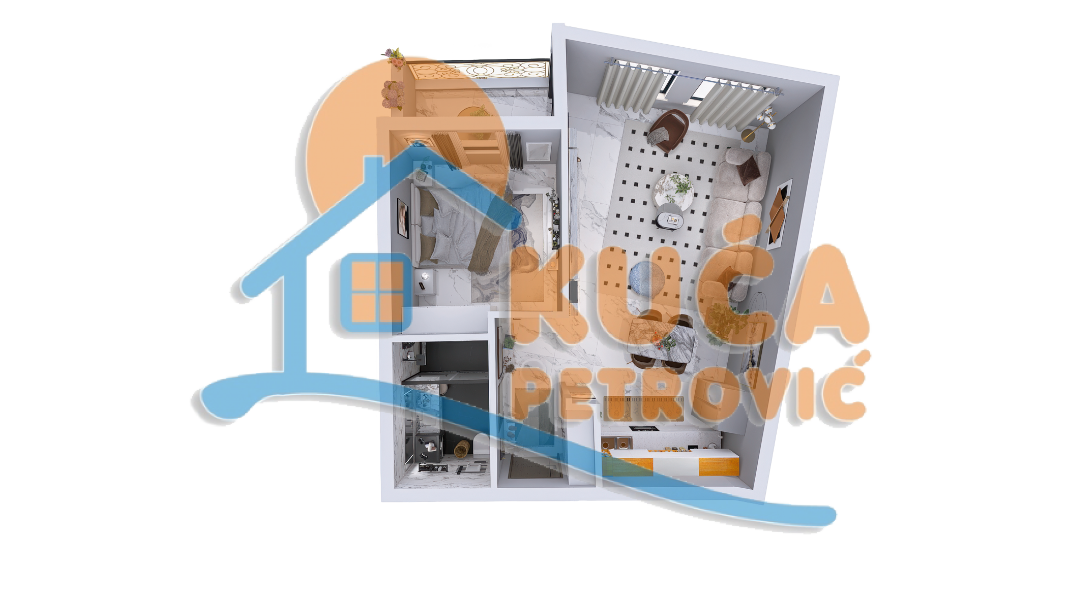 Dvosoban stan, 53.23 m2, Jagodin Mala, 2. proleterske brigade ID: p-014791 2