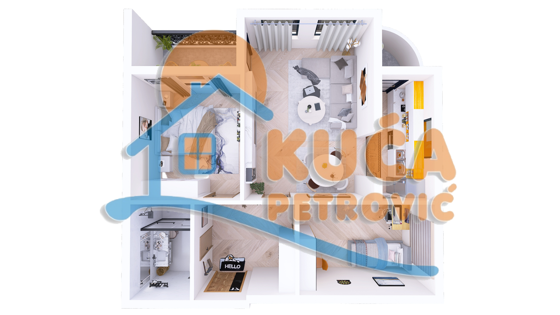 Trosoban stan, 63.47 m2, Jagodin Mala, 2. proleterske brigade ID: p-014790 2