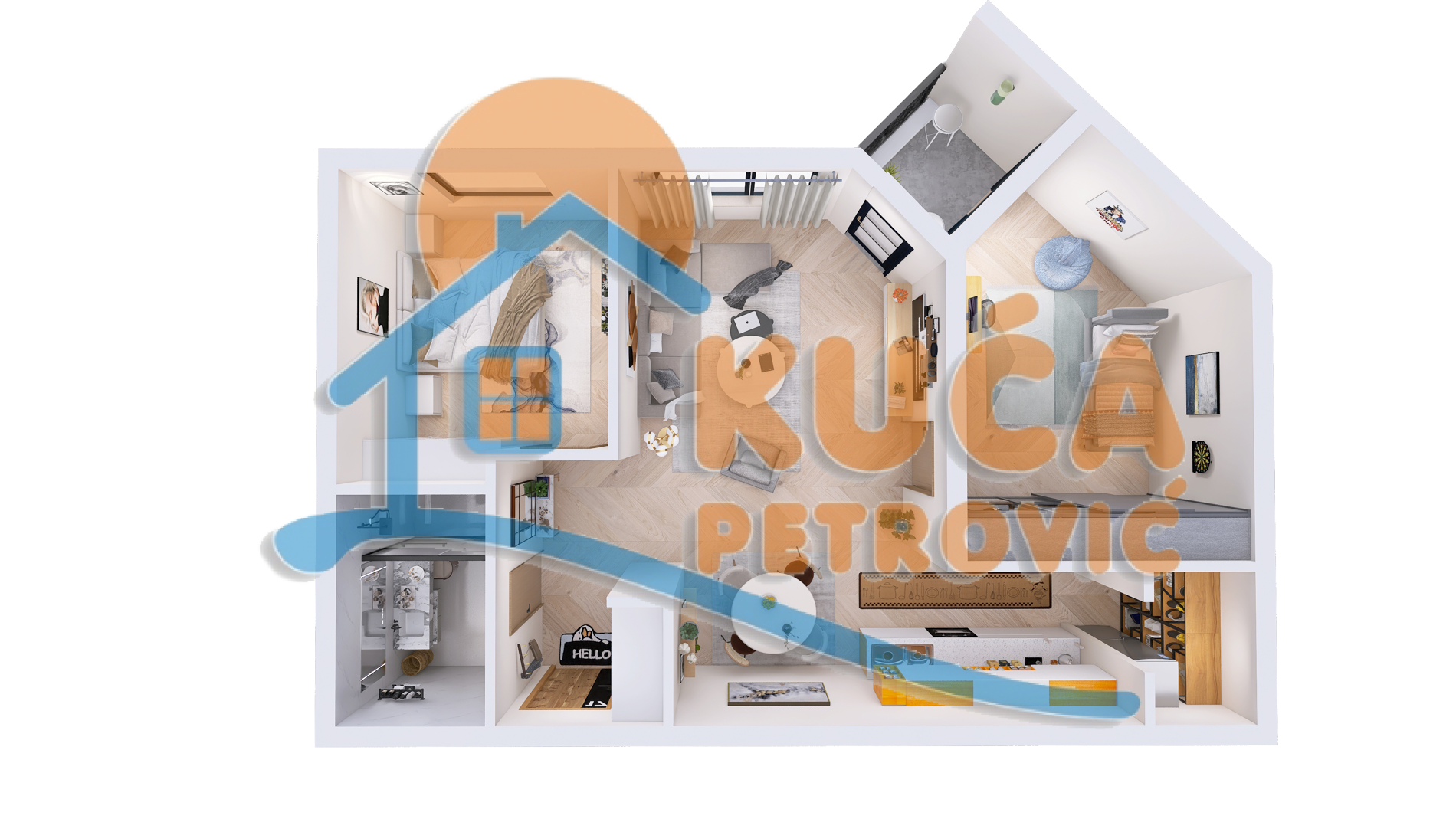 Trosoban stan, 64.98 m2, Jagodin Mala, 2. proleterske brigade ID: p-014789 2