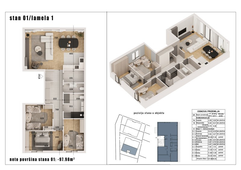 Stan,SREMSKA KAMENICA,SREMSKA KAMENICA,kv: 98, € 226600, ID: 1019257 6