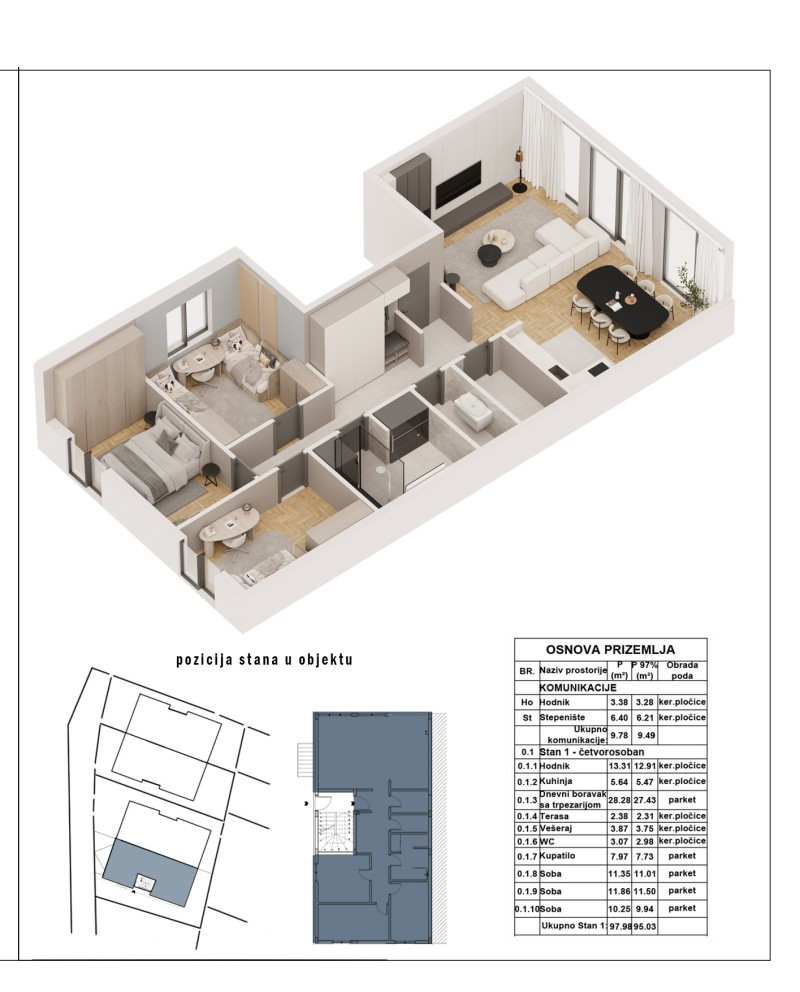 Stan,SREMSKA KAMENICA,SREMSKA KAMENICA,kv: 98, € 226600, ID: 1019257 7