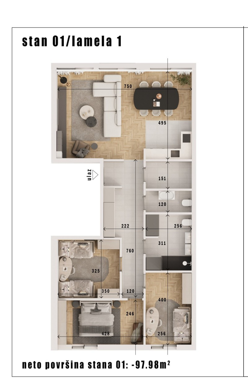 Stan,SREMSKA KAMENICA,SREMSKA KAMENICA,kv: 98, € 226600, ID: 1019257 8