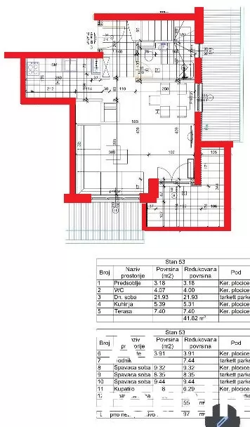 Stan,NOVI SAD,NOVO NASELJE,kv: 100.00, € 260000, ID: 1098586 2