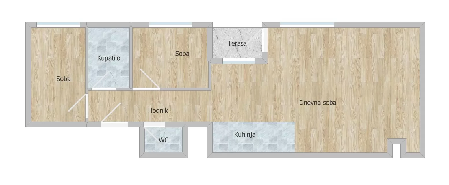 Stan,NOVI SAD,PODBARA,kv: 57.00, € 150500, ID: 1099507 10