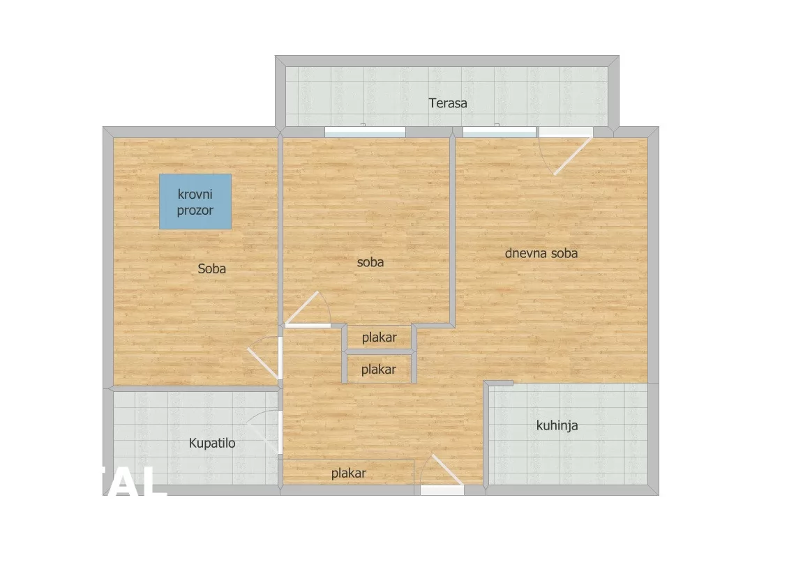 Stan,NOVI SAD,PODBARA,kv: 57.00, € 153890, ID: 1101290 9