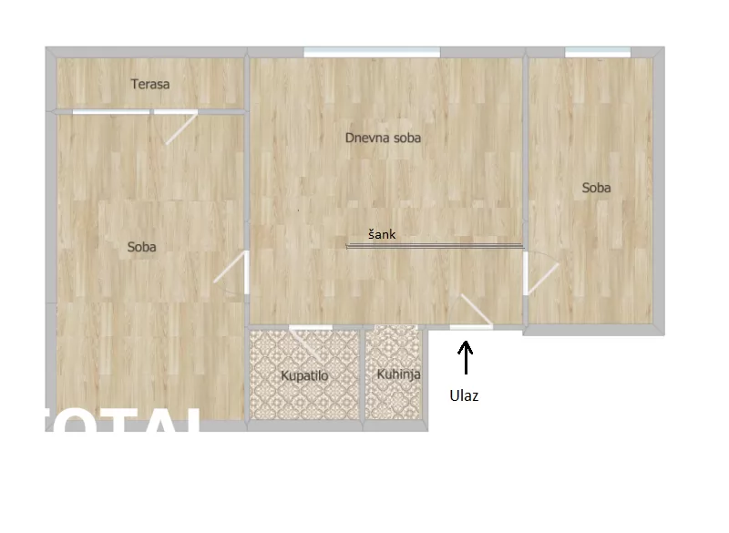 Stan,NOVI SAD,STANICA,kv: 60.00, € 150000, ID: 1100856 13