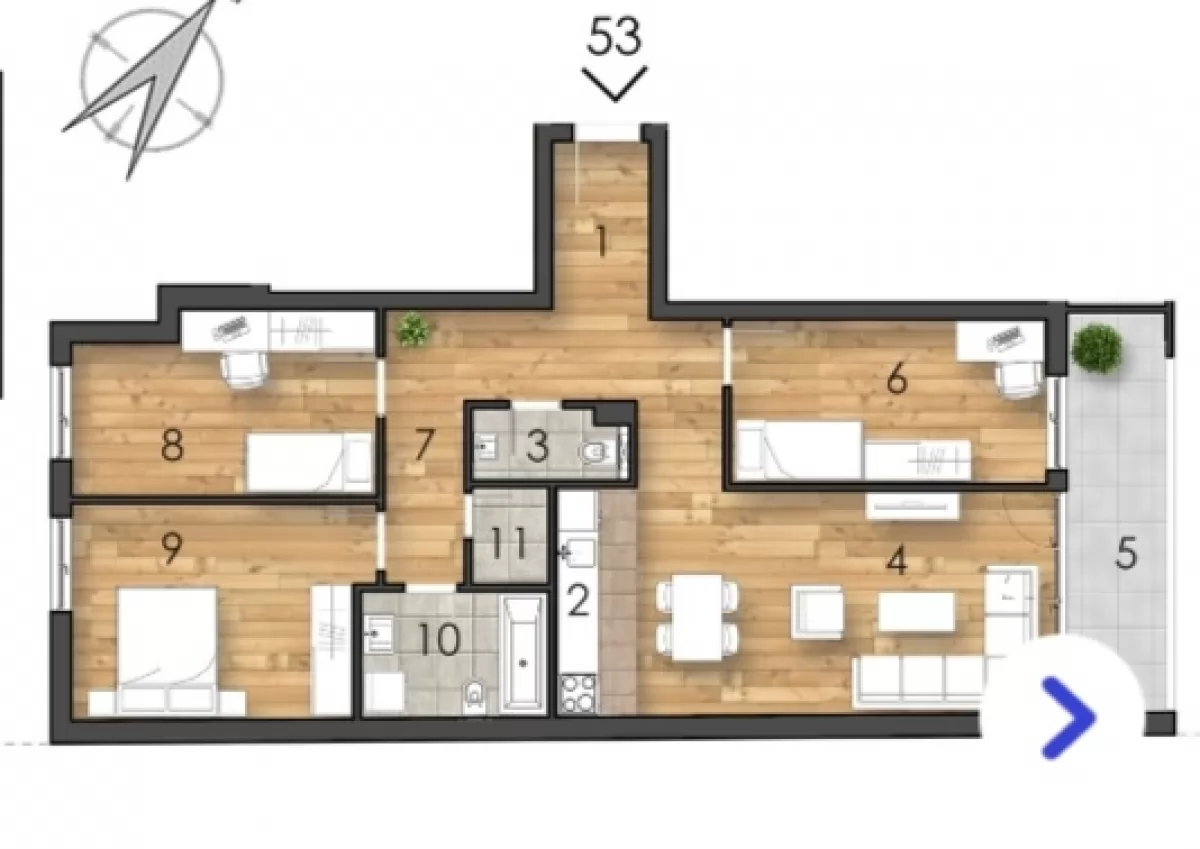 TELEP, 92 m2, Četvorosoban sa pdv, Nov sa Kuhinjom 7