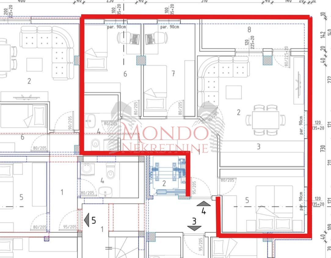 Troiposoban stan u novoj zgradi u blizini restorana Paris lux 6