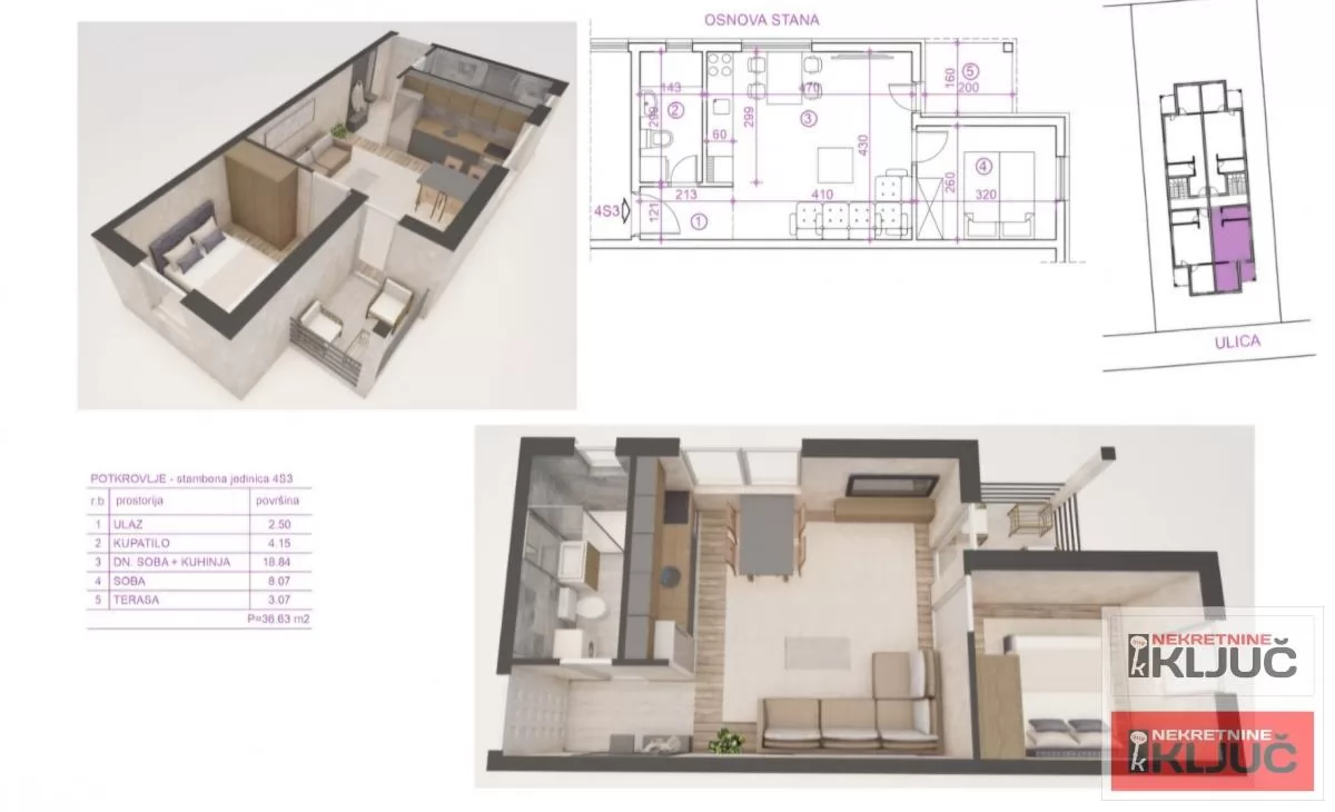ADICE, 37m2, Jednoiposoban sa pdv 1