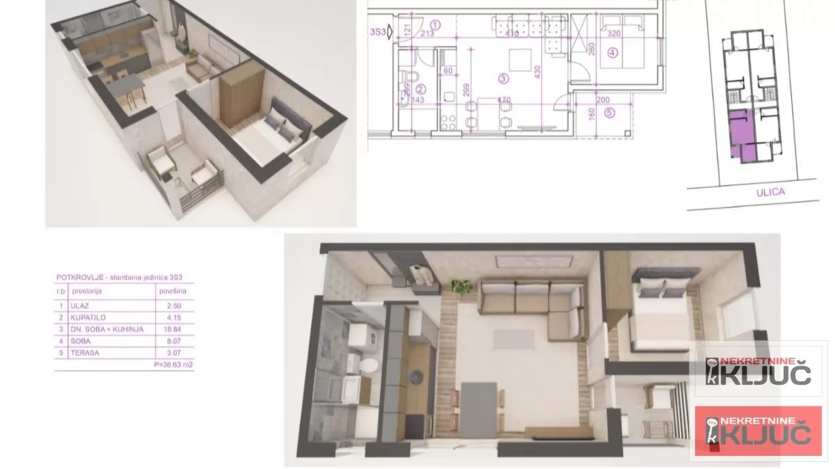 ADICE, 37m2, Jednoiposoban sa pdv 2
