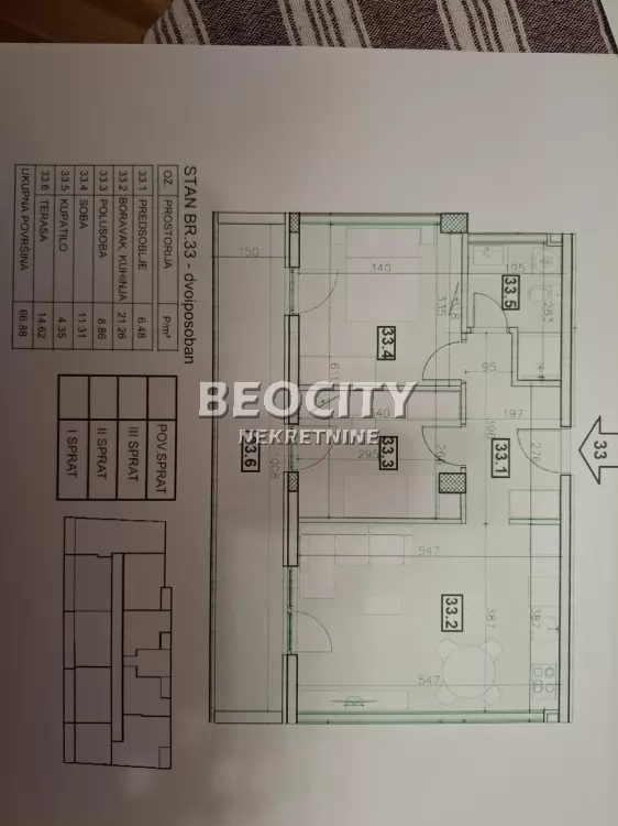 Dvosoban stan, 67 m2, Bežanijska kosa, Vojvođanska ID: 124972 3