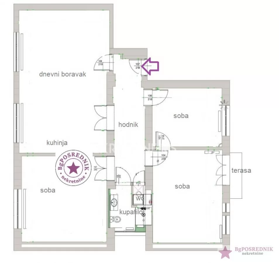 Zvezdara, Vukov spomenik, Vojvode Bogdana, 56m2+77m2 1