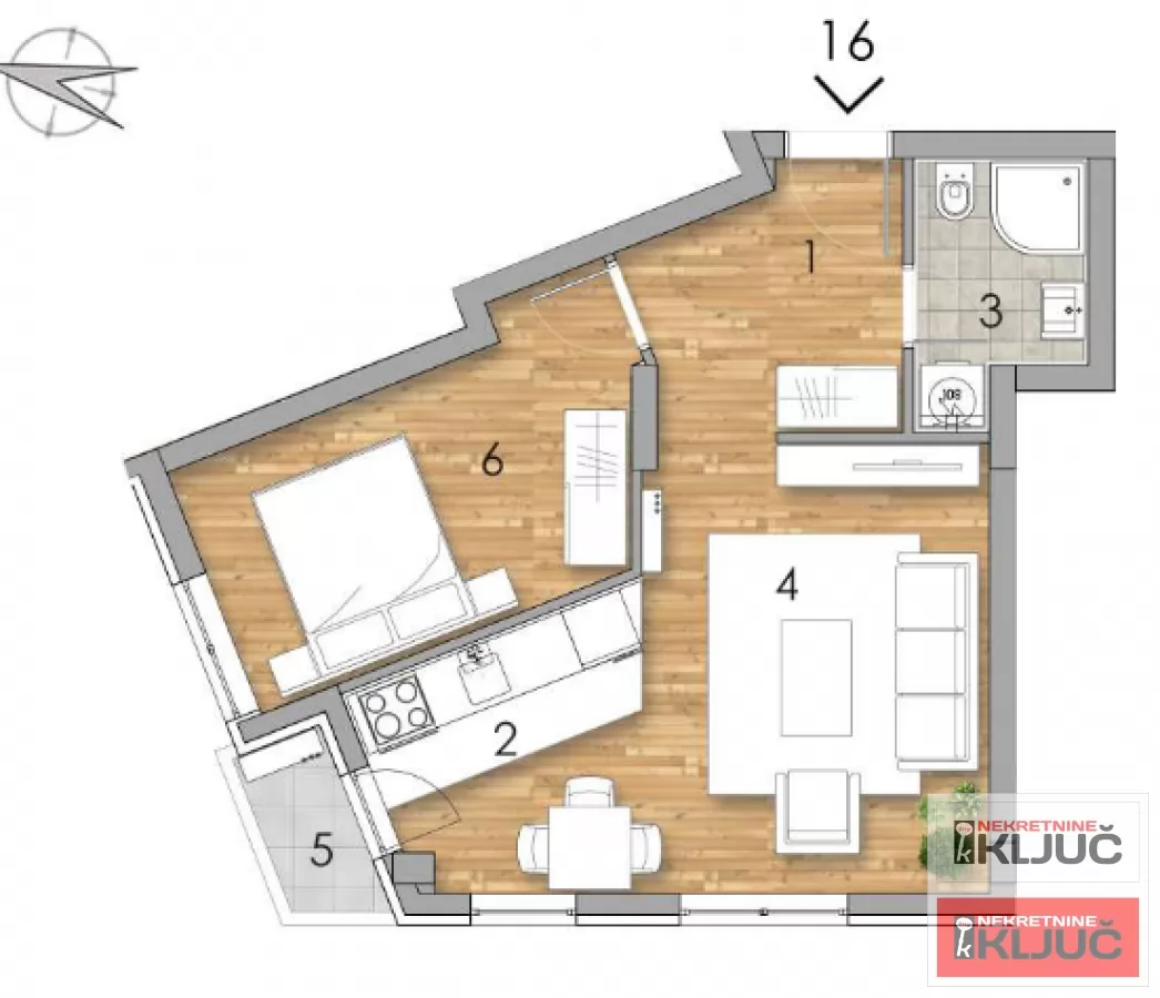 PODBARA, 43m2, Dvosoban sa pdv, Izgradnja 1