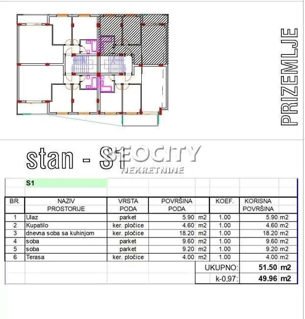 Trosoban stan, 50 m2, Sremska Kamenica ID: 125022 3