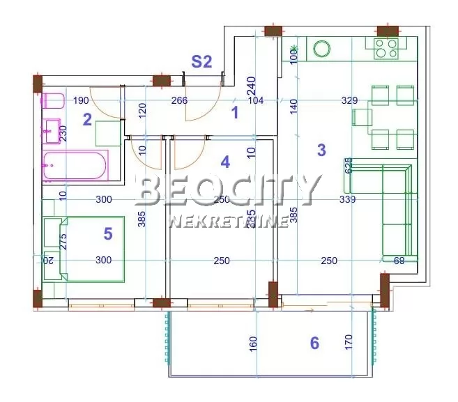 Trosoban stan, 56 m2, Sremska Kamenica ID: 125025 2