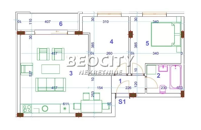 Trosoban stan, 58 m2, Sremska Kamenica ID: 125018 2