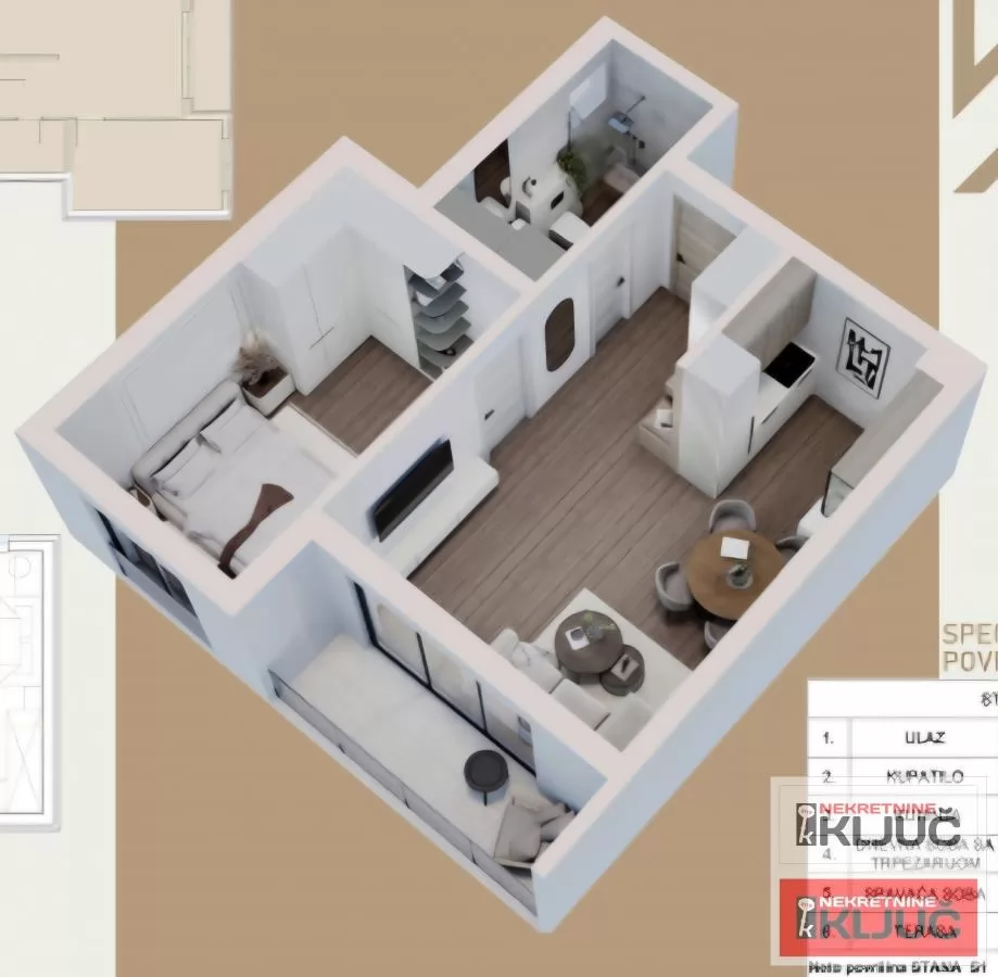 BLIZINA LIPOV GAJA, 48m2, Dvosoban sa pdv 1