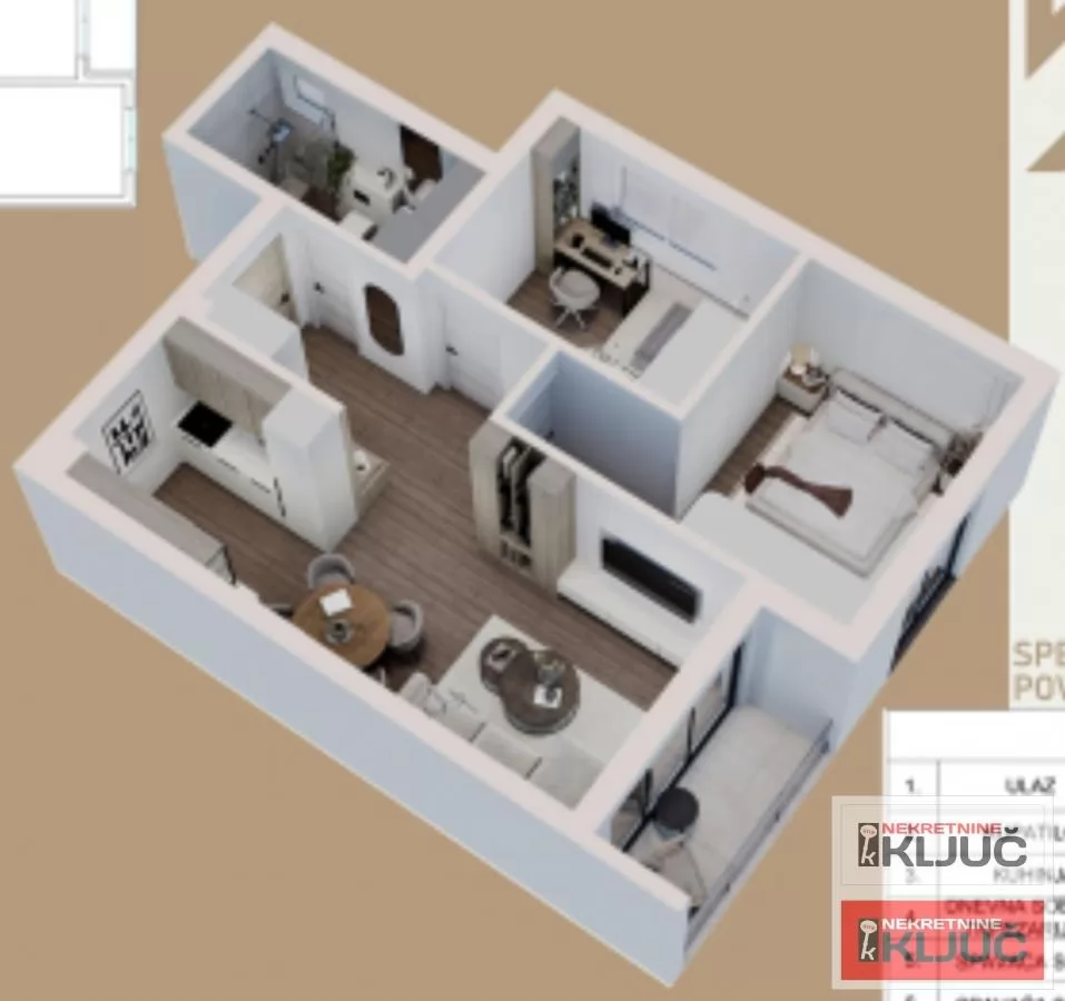 BLIZINA LIPOV GAJA, 57m2, Dvoiposoban sa pdv 1