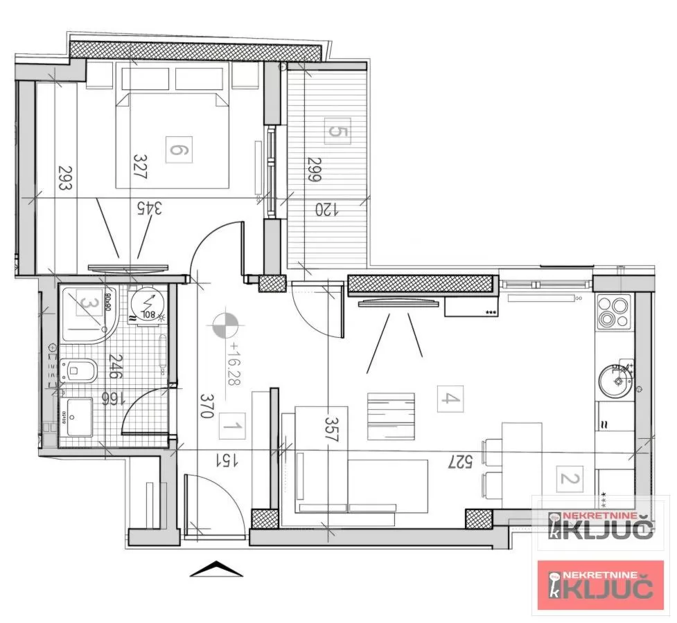 PODBARA, 41m2, Dvosoban sa pdv 1