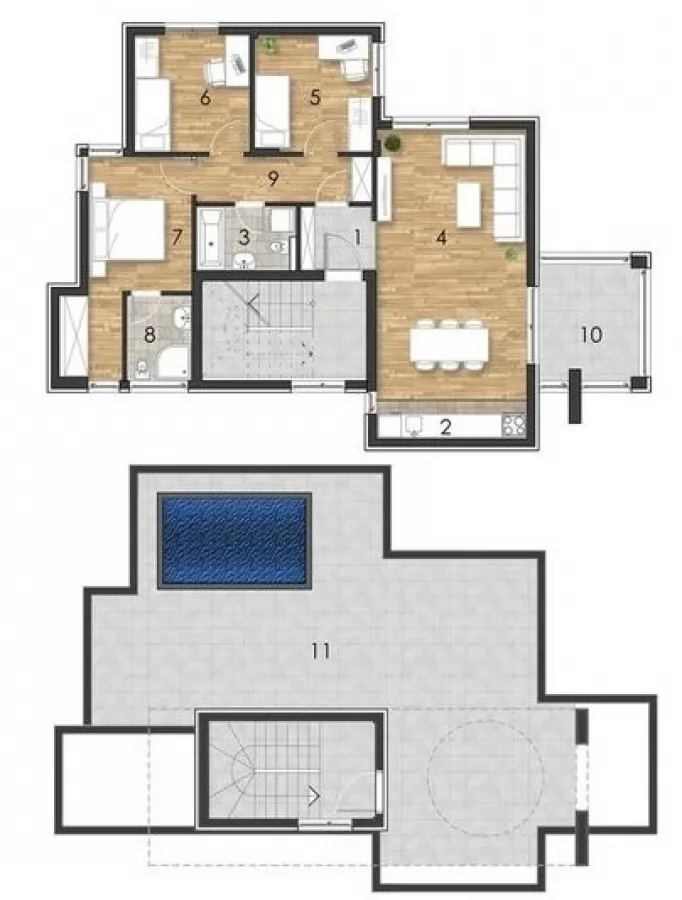 ALIBEGOVAC, 200m2, Četvorosoban-Penthouse sa Bazenom i Terasom, LUX i 2 parking mesta 24