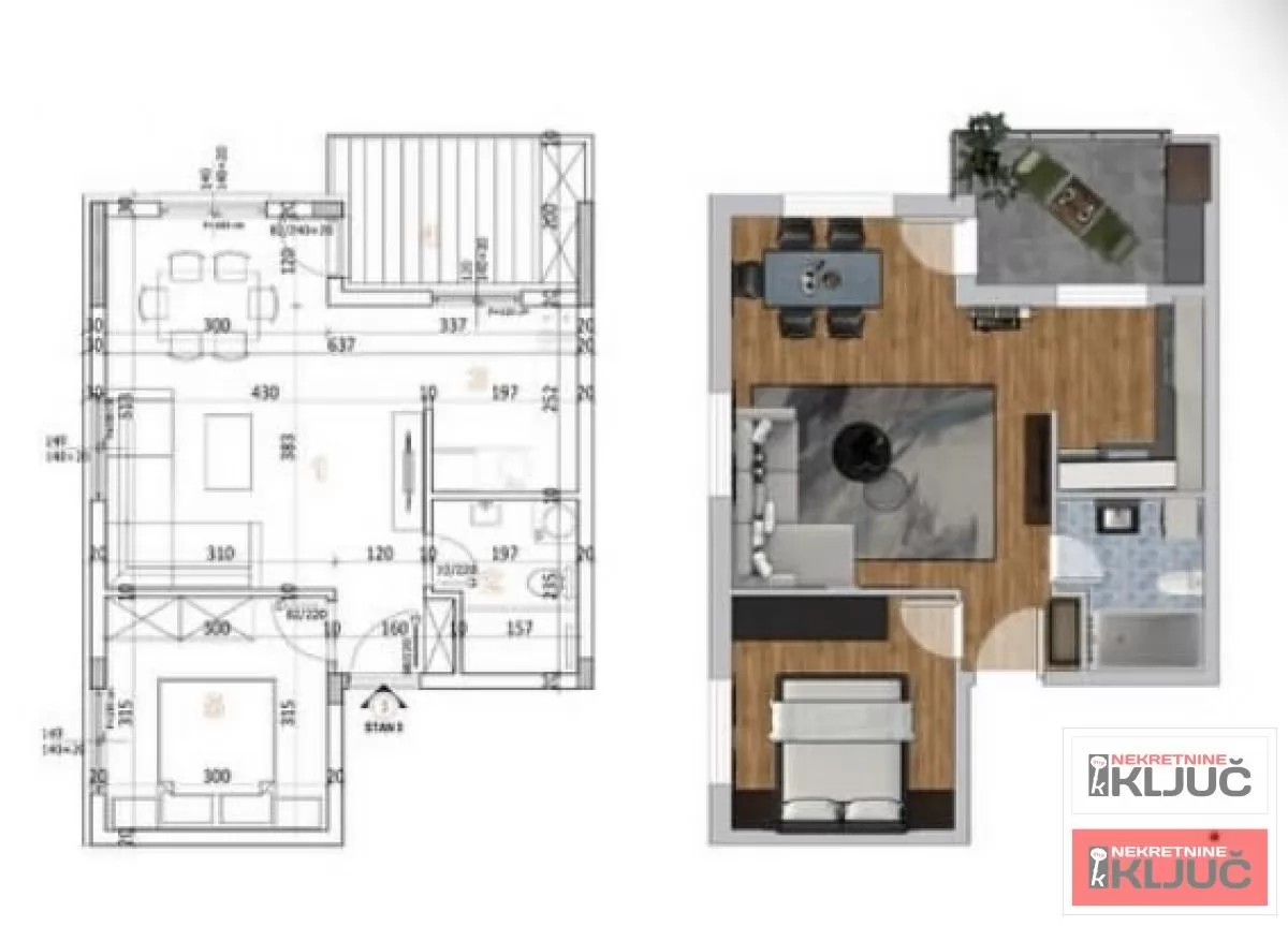 ADICE, 48m2, Dvosoban sa pdv 1