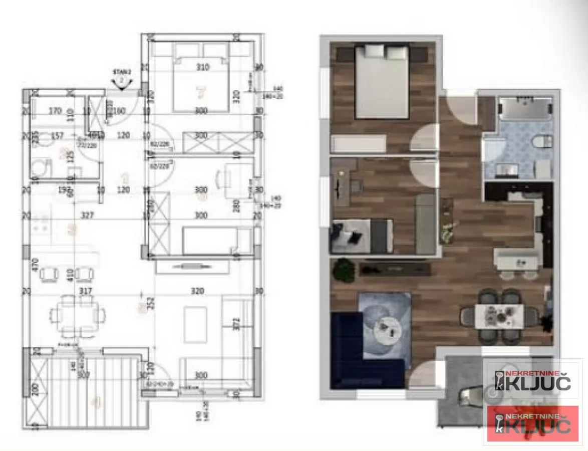 ADICE, 59m2, Dvoiposoban sa pdv 1