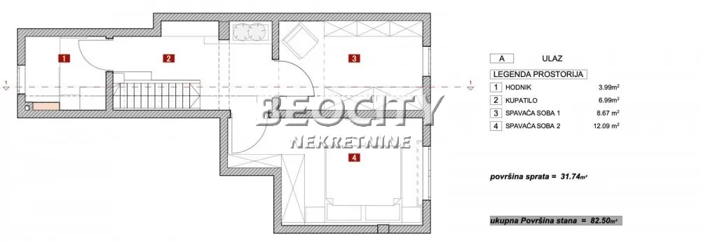 Trosoban stan, 85 m2, Mirijevo, Matice srpske ID: 125280 8