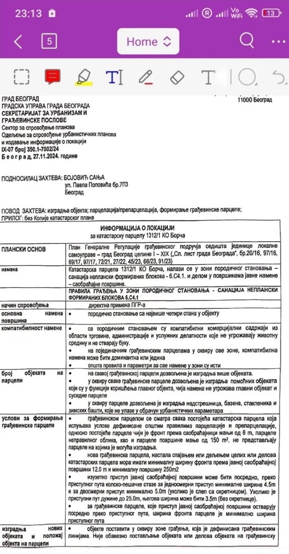 Prodajem plac u Borci 3