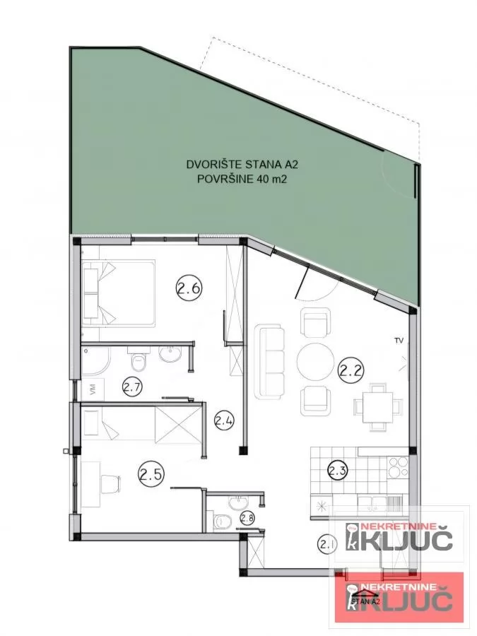 SREMSKA KAMENICA, 63m2, Trosoban plus dvorište 40m2 sa pdv 1