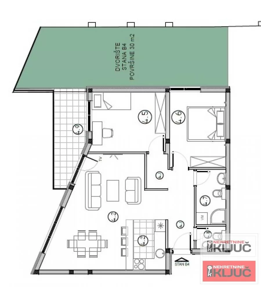 SREMSKA KAMENICA, 72m2 plus dvorište 30m2, Trosoban sa pdv 1