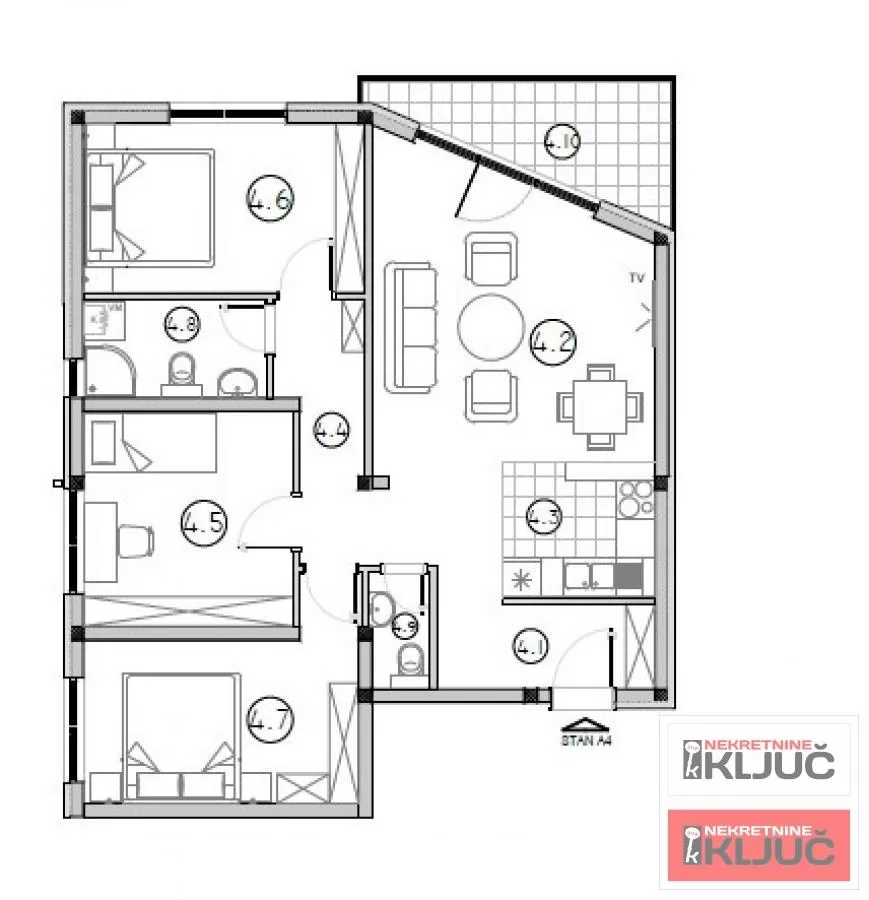 SREMSKA KAMENICA, 79m2, Četvorosoban sa pdv 1
