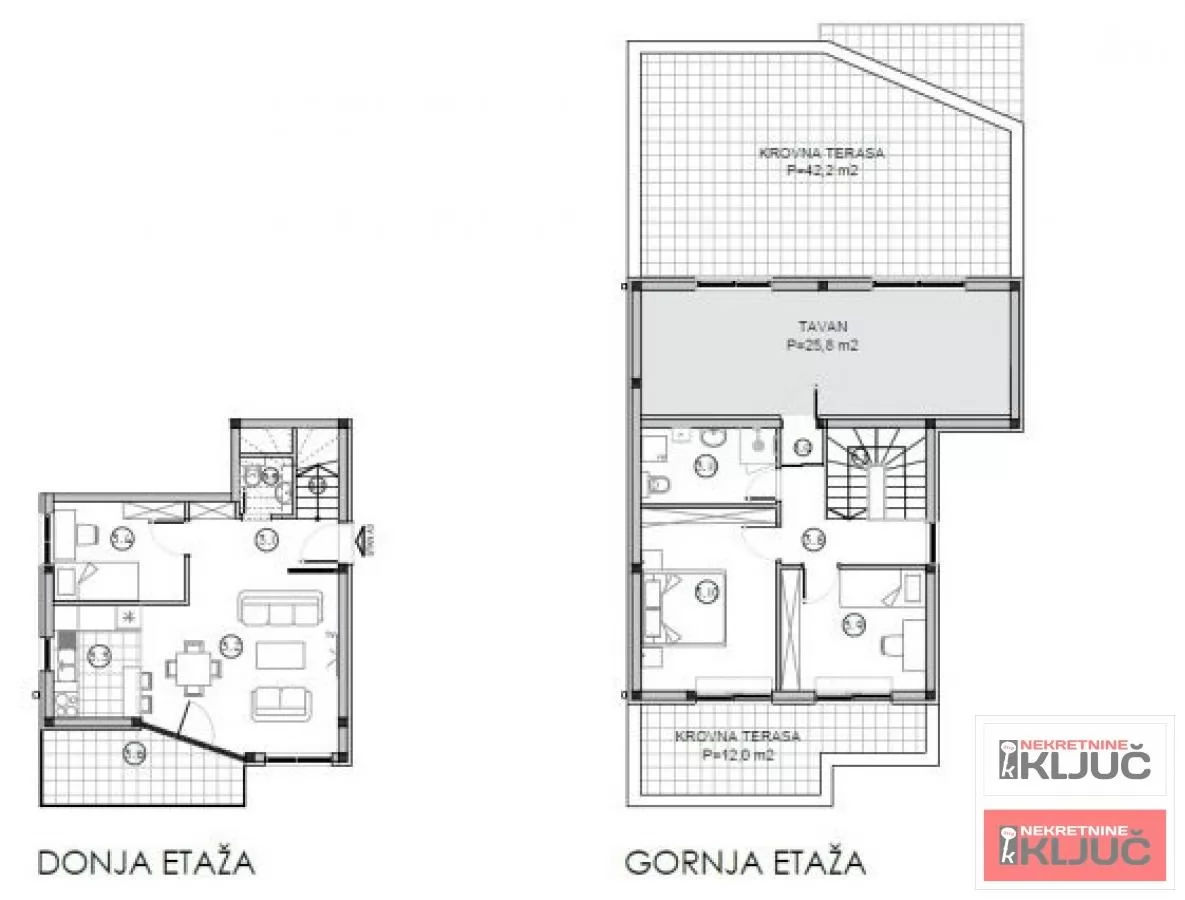 SREMSKA KAMENICA, 83m2 plus dve terase 42m2 i 12m2 i tavan 26m2, Četvorosoban-duplex sa pdv 1