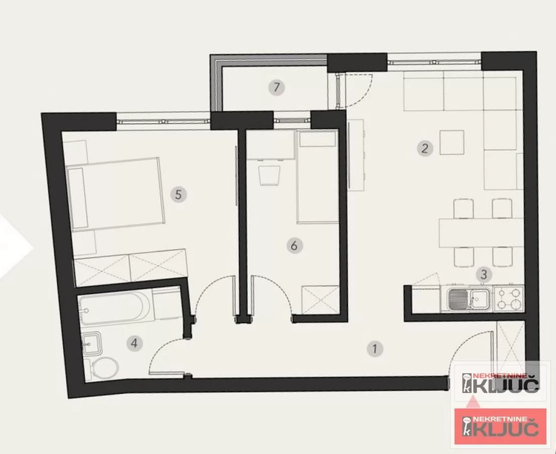 PODBARA, 54m2, Dvoiposoban sa pdv 1