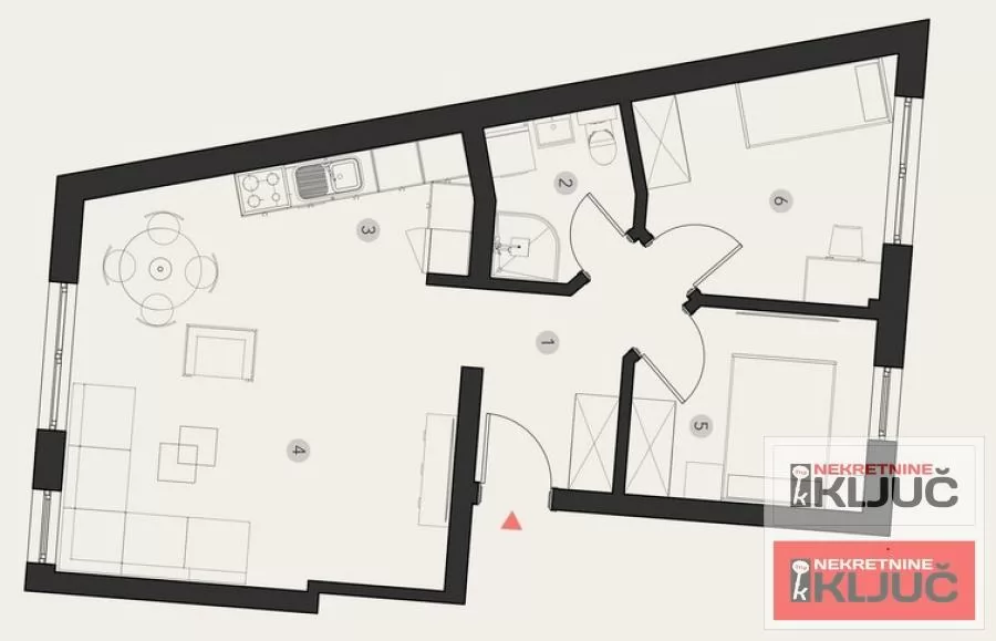 PODBARA, 57m2, Dvoiposoban sa pdv 1