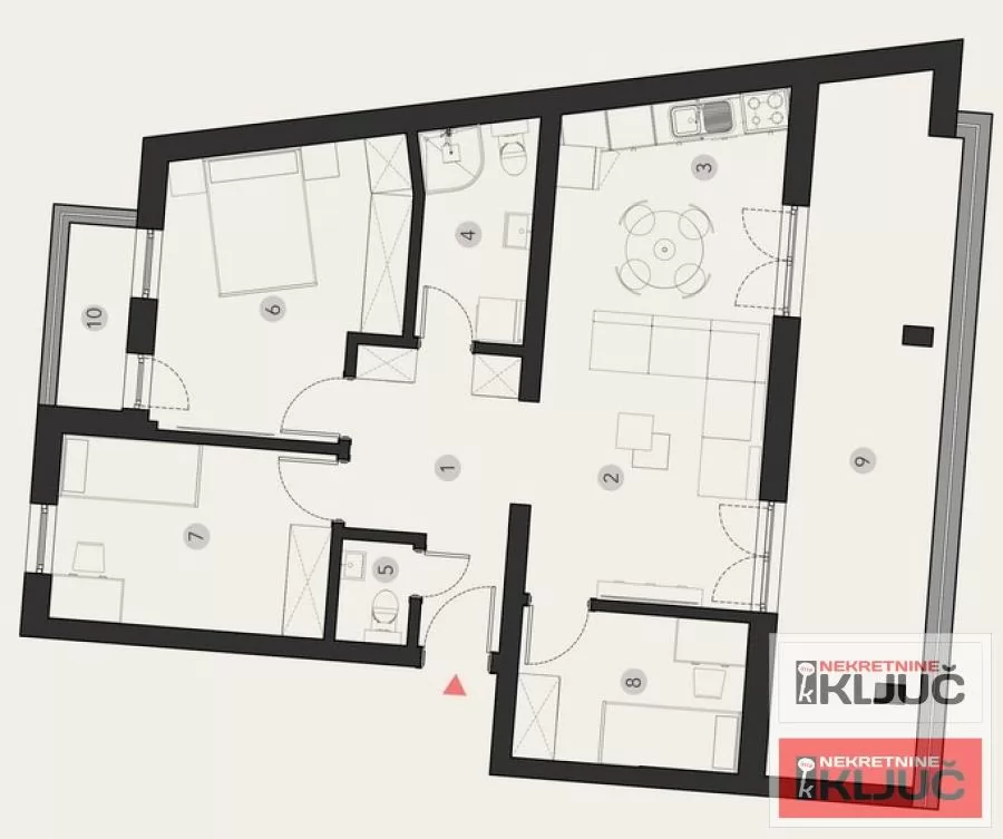 PODBARA, 93m2, Troiposoban sa pdv 1