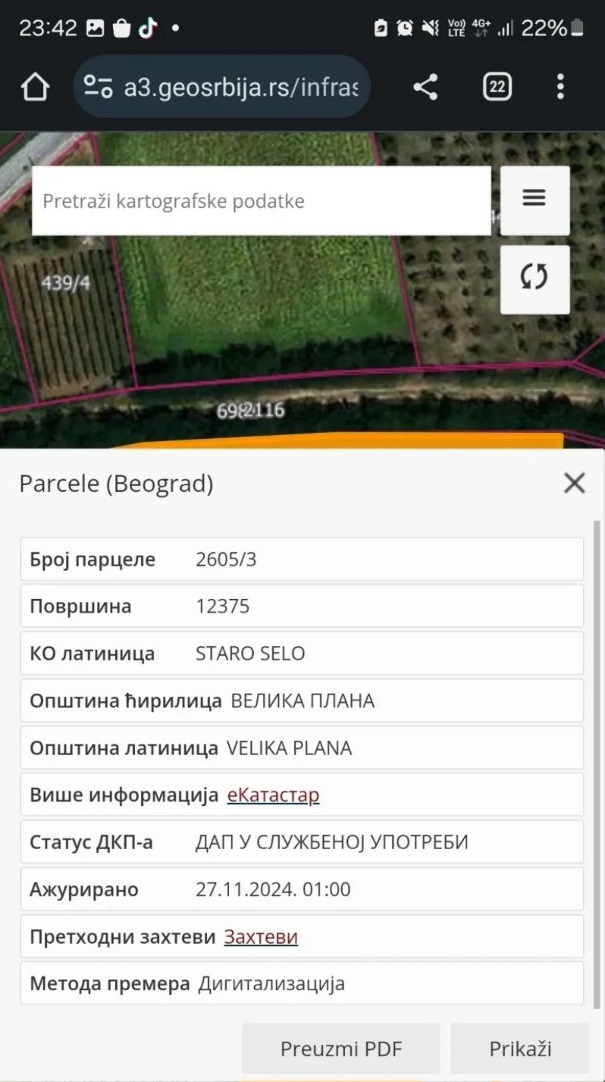 Prodajem zemljiste Staro Selo Velika Plana 4