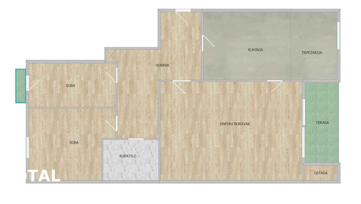 Stan,NOVI SAD,NOVO NASELJE -  BISTRICA,kv: 69.00, € 170000, ID: 1101382 16