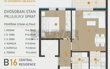 Dvosoban stan, 43 m2, Dragoljuba Milovanovića Bene ID: p-015343 3